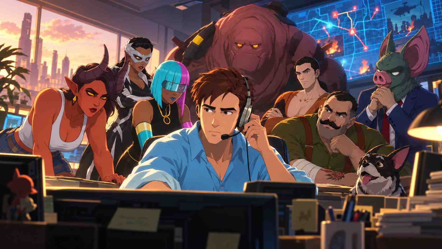 Robert Robertson junto al Z-Team en Dispatch para Nintendo Switch 2